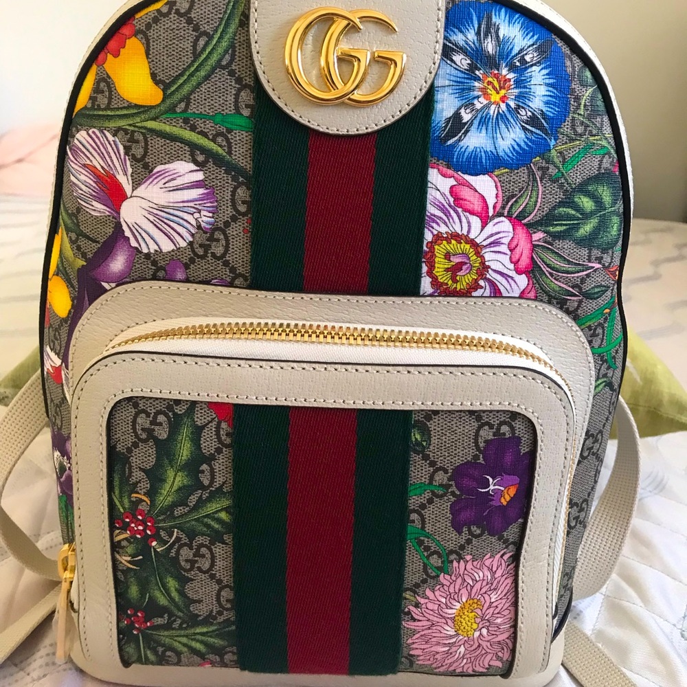 GUCCI Ophidia Flora Backpack - Brand New. Supreme GG with floral print